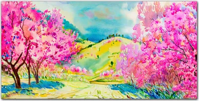 Produktbild von Coloray Bild aus Acryl 120 cm x 60 cm - Acrylblock mit Bild Gehärtetes Acryl Wohnzimmer Küche Dekoration Wanddekoration - Tree Hill
