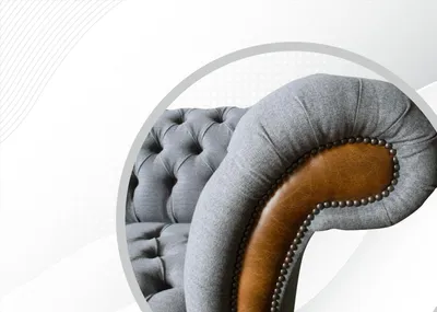 Produktbild von Chesterfield 3 Sitzer Wohnzimmer Modern Design Couchen Sofa Graue Möbel Stoff