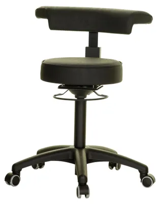 Produktbild von STIER Drehhocker schwarz Ø 360 mm höhenverstellbar 110 kg 360° Arm-/Rückenlehne