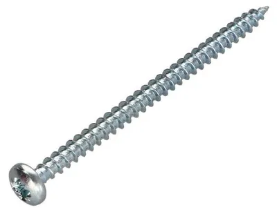 Produktbild von Spanplattenschrauben Rundkopf Pozi N°2 4,5X60 Verzinkt
