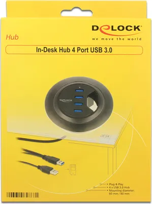 Immagine prodotto di DELOCK USB-HUB 4-Port USB3.0 Tischeinbau