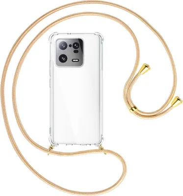 Produktbild von Handykette Backcover-Schutzhülle mit Band (Metall goldfarben) für Xiaomi 13 Pro (6.73'') - Goldkordel