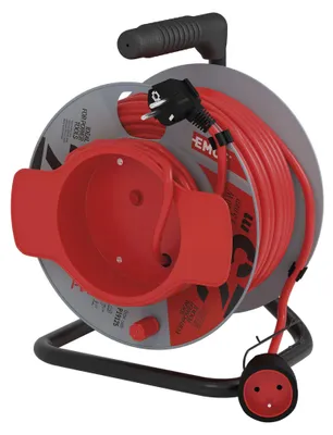 Prodlužovací kabel na bubnu 25 m / 1 zásuvka / červený / PVC / 230 V / 1,5 mm2