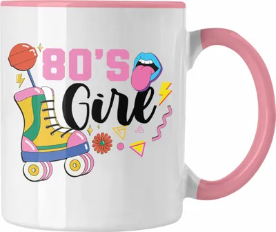Produktbild von Trendation - 80's Girl 80er Jahre Tasse Geschenk Achziger Geschenkidee Party (Rosa)