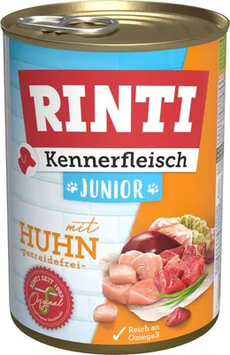 Produktbild von Rinti - Kennerfleisch Junior 12x400g  |  Huhn