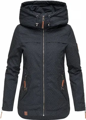 Produktbild von Navahoo Damen Jacke Frühling Herbst Übergangsjacke Print Parka Mantel Kapuze Wekoo Navy Mit Print Gr: 38 - M