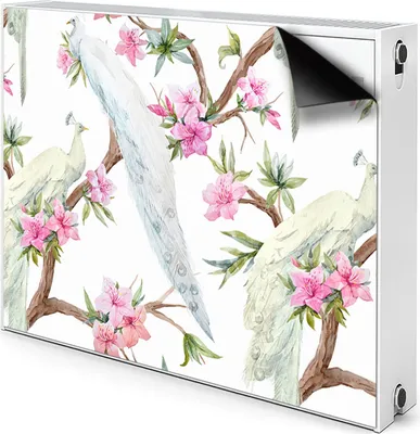 Produktbild von Magnet Heizung Verkleidung Abdeckung Heizung Heizkörperabdeckung 90x60 cm  - Weiß, pfau