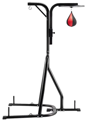 Obrázek produktu pro VEVOR 2 v 1 stojan na boxovací pytle ocelový stojan na boxovací pytle, výškově nastavitelný stojan na boxovací pytle (nosnost 65 kg) pro box v tělocvičně černý