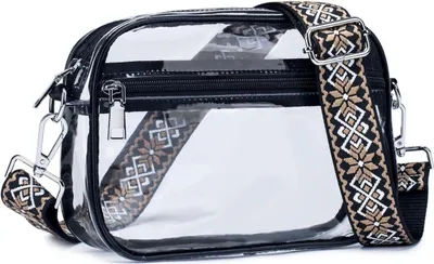Immagine prodotto di Borsa a tracolla da donna in con 3 scomparti con zip nera