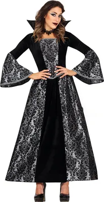 Produktbild von Halloween Vampir Gräfin Kostüm Edel Mittelalter Gothic Mystisch Eleganz Märchen Verzaubert Prinzessin Nächte Renaissance Dunkelheit, Größe: 42 - 44 (L) Farbe: Schwarz