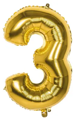 Produktbild von Folienballon Zahl 3 gold metallic 86cm