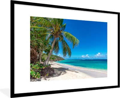 Produktbild von MuchoWow® Gerahmtes Poster Strand - Meer - Tropisch 90x60 cm - Poster mit Schwarzem Bilderrahmen Wandposter Rahmen Foto Bilder - Wanddekoration - Fotos