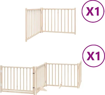 Immagine prodotto di vidaXL Cancelletto per cani a 6 pezzi con porta pieghevole 480 cm in legno di pioppo