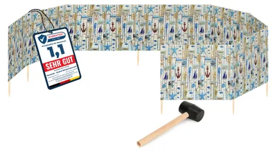 Produktbild von Garronda Strand Windschutz Sichtschutz 12m lang plus Gummihammer GAEX001