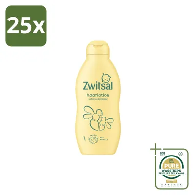 Productafbeelding van 25 x Zwitsal Baby Haarlotion met kamille en vitamine E, 200 ml - Voorraadverpakking - 25 stuks