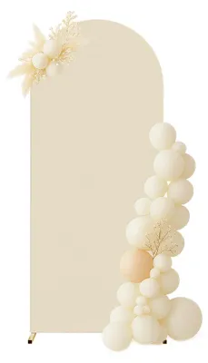 Produktbild von Bezug für Ballonbogen – Metallgestell Fotowand 80x180cm – Beige
