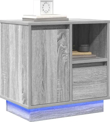 Produktbild von vidaXL Nachttisch 2 stk. Grau 50 x 34,5 x 50 cm Holzwerkstoff