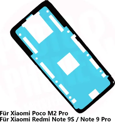 Produktbild von Xiaomi Redmi Note 9s / 9Pro Poco M2 Pro Akkudeckel Klebefolie Kleber Backcover Batterie Rahmen Neu