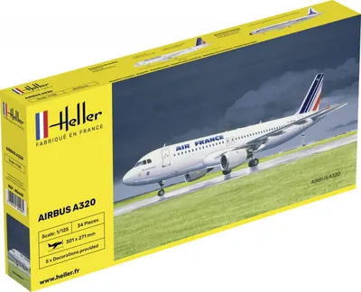 Produktbild von Heller Modellbausatz Airbus A 320, Maßstab 1:125, 30 cm Länge, Kunststoff, unlackiert