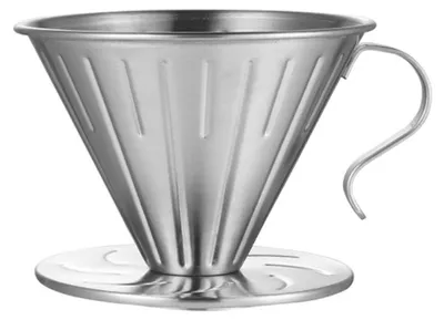 Edelstahl-Filterbecher, wiederverwendbarer Kaffeefilter, Kegelform