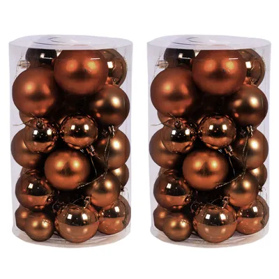 Image de 60 pièces boules de Noël / boules de Noël marron Ø 4/5/6/7cm