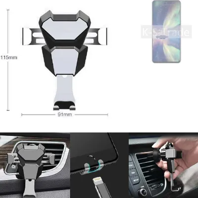 Produktbild von K-S-Trade Lüftungshalterung kompatibel mit ZTE Blade V40s kompakte Handy-Halterung Lüftungsschlitz Lüftungsgitter Autohalterung KFZ Auto-Halterung
