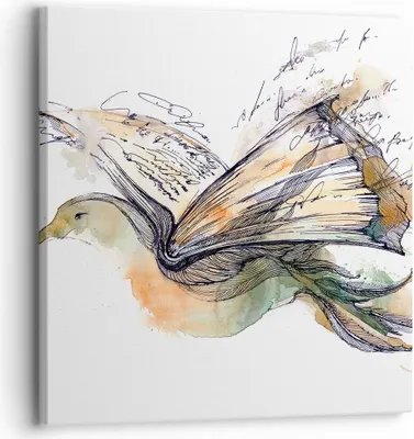Produktbild von Bild auf Leinwand - Leinwandbild - Vogel Fantasie Konzept - 30x30cm - Wand Bild - Wanddeko - Leinwanddruck - Bilder - Kunstdruck - Wanddekoration - Leinwand bilder - Wandkunst - AC30x30-3031
