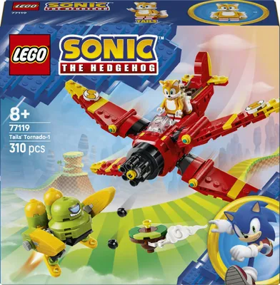 Productafbeelding van LEGO Sonic the Hedgehog Tails' Tornado-1 - Speelgoedvliegtuig - Tails minifiguur, Badnik figuur en Chaos Emerald uit het videospel - Cadeau voor jongens en meisjes vanaf 8 jaar - 77119