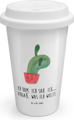 Produktbild von Mr. & Mrs. Panda Thermobecher Kaktus Mama - Weiß - Geschenk, Quote, ToGo Kaffeebecher, Büroalltag, Kakteen, Coffee Becher, Trinkbecher To Go, Motivation, Büro