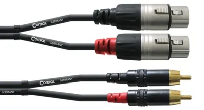 Zdjęcie produktu dla Cordial CFU 1.5 FC, 2 x RCA, Męska, 2 x XLR (3-pin), Męska, 1,5 m, Czarny