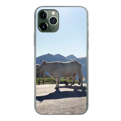 Produktbild von MuchoWow® Handyhülle Schutzhülle Hülle für iPhone 11 Pro Schottische Highlander - Licht - Berge - Natur Silikon Softcase Handy Hülle - Handy