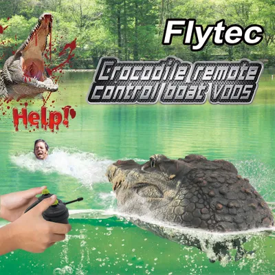 Obrázek produktu pro Flytec V005 RC člun 2.4G Elektrický závodní člun na dálkové ovládání pro bazény se simulací krokodýlí hlavy Parody Toy