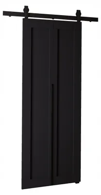 Produktbild von KierMoebel Schiebetür Komplettset QUDIO M1 Schwarz 66x205x3,2 cm Wohnzimmer Schiebetür