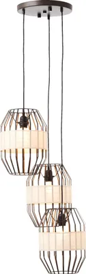 Produktbild von 3 flammige Hängelampe im Nature Style - Pendelleuchte höhenverstellbar