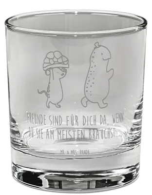 Produktbild von Mr. & Mrs. Panda Tumbler Schildkröte Maus - Transparent - Geschenk, Whisky, Rocks Glas, Beste Freundinnen, Whiskyglas, Fröhlich, Scotch