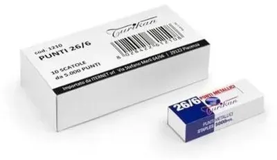 Produktbild von Turikan Heftklammern CF5000 aus zink-chromatiertem Stahl 26/6 - Packung mit 5000 Klammern