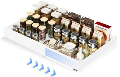 Immagine prodotto di Cassetto regolabile per mobili da cucina, senza forature, estraibile