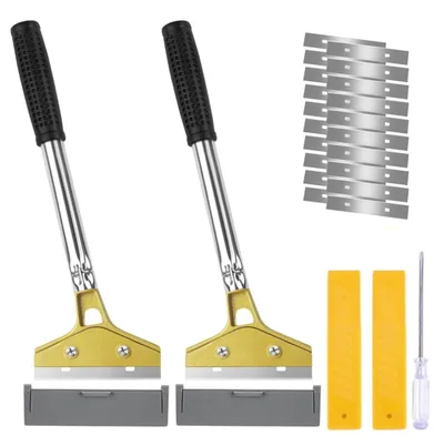 Obrázek produktu pro Sada na odstraňování tapet - škrabka na tapety s 20 náhradními čepelemi - škrabka na tapety 30 × 10 cm - škrabka na nátěry - ochranný obal pro bezpečnost - škrabka
