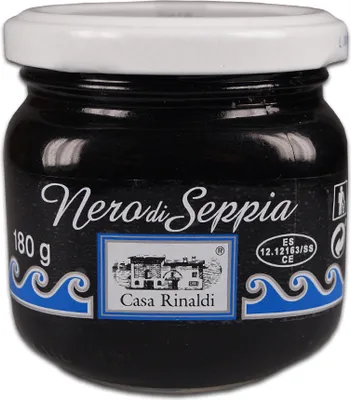 Produktbild von Casa Rinaldi Tintenfischsoße mit Tintenfischtinte im Glas 180g