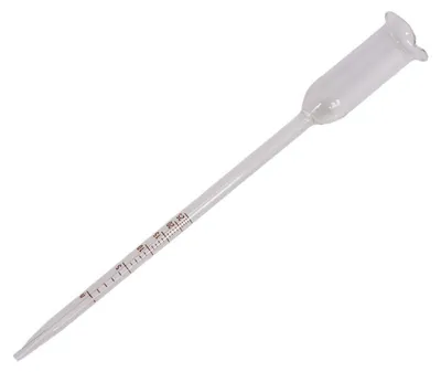Alkoholmeter Vinometer 0-25% für Wein, Hydrometer, Glas, 14 cm