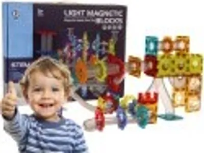 Produktbild von Magnetische Bausteine, Kugeln, leuchtend, Set, 228 Teile.