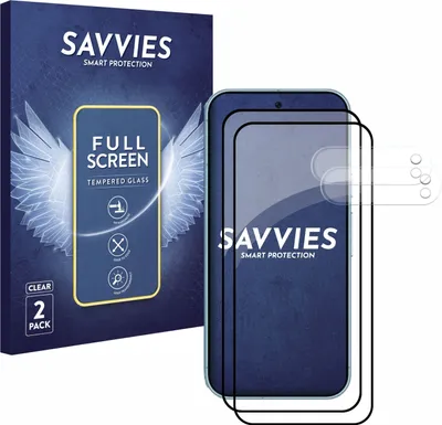 Produktbild von 2x Savvies FHD33 2.5D Full Screen Schutzglas für Google Pixel 9 Pro XL (Display+Kamera) Full Screen (schwarz)