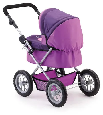 Obrázek produktu pro Bayer Design 13012AA Trendy kočárek pro panenky, výškově nastavitelný, skládací, s taškou, motiv: víla, fialový, 67 x 41 x 67 cm