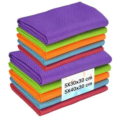 Zdjęcie produktu dla Zestaw ściereczek z mikrofibry – 40 x 30 cm i 30 x 30 cm – różne kolory