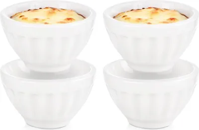 Image de Orion | Bols a gouter en porcelaine - 6 X 6 X 3,5 Cm - 40 Ml - Set de 4 pieces - Blanc