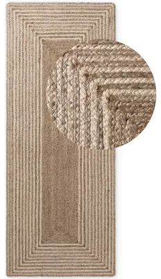 Produktbild von Hanse Home Jute Teppich Juno Line, Handgewebt, Naturfaser, Natur Weiß Braun - 80x300 cm