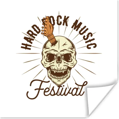 Produktbild von MuchoWow® Poster Vintage - Totenkopf - Gitarre 100x100 cm - Babyzimmer