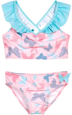Produktbild von Playshoes Mädchen Zweiteiler Bikini, Rosa Schmetterlinge, 110-116