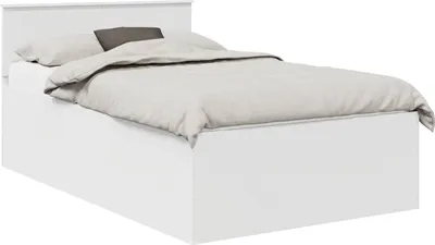 Produktbild von vidaXL Bettrahmen mit Kopfteil Weiß 135 x 190 cm Holzwerkstoff