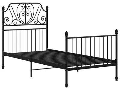 Produktbild von vidaXL Bettgestell Schwarz Metall 90x200 cm